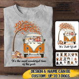 Personalized It's The Most Wonderful Time Of The Year Fall Y'all Dog Hippie Tshirt Printed QTVQ2408