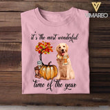 Personalized Dog Photo Upload It's The Most Wonderful Time Of The Year Fall Tshirt Printed QTDT2508