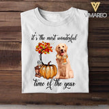Personalized Dog Photo Upload It's The Most Wonderful Time Of The Year Fall Tshirt Printed QTDT2508