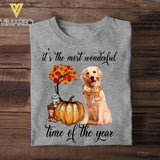 Personalized Dog Photo Upload It's The Most Wonderful Time Of The Year Fall Tshirt Printed QTDT2508