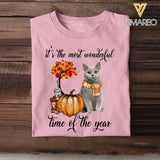 Personalized Cat Photo Upload It's The Most Wonderful Time Of The Year Fall Tshirt Printed QTDT2508