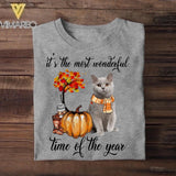 Personalized Cat Photo Upload It's The Most Wonderful Time Of The Year Fall Tshirt Printed QTDT2508