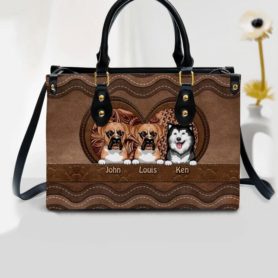 Personalized Dog Lover Leather Bag Printed NQVQ2408