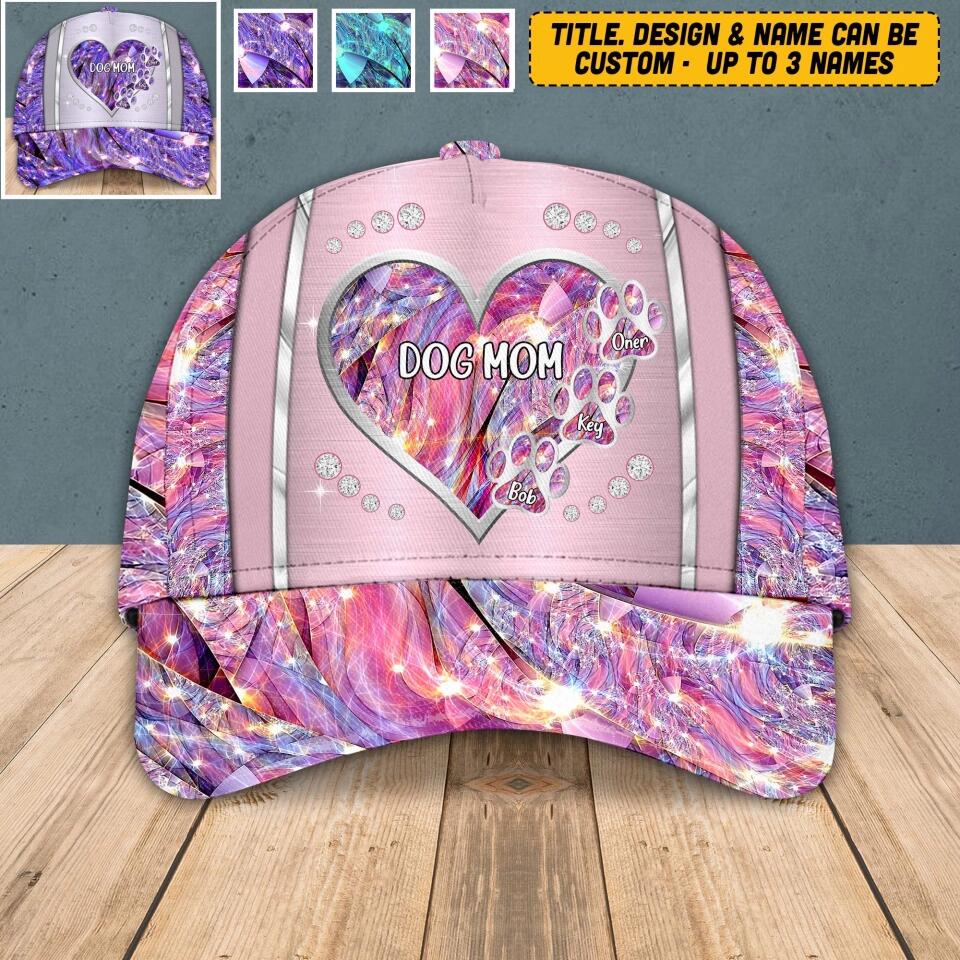 Personalized Dog Mom Colorful Sparkling 3D Cap Printed NQVQ2508