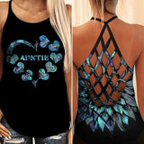 Personalized Auntie Kid Sparkling Criss Cross Tank Printed 22AUG-DT25