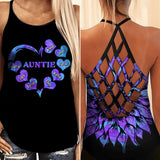 Personalized Auntie Kid Sparkling Criss Cross Tank Printed 22AUG-DT25