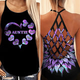 Personalized Auntie Kid Sparkling Criss Cross Tank Printed 22AUG-DT25
