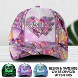 Personalized Heart Mom ( Auntie ) Colorful Sparkling 3D Cap Printed NQDT2508