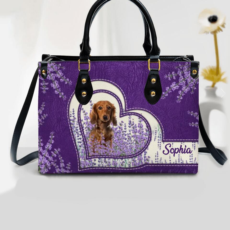 Personalized Dog Upload Photo Custom Leather Bag Printed NQDT2608