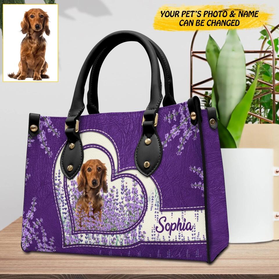 Personalized Dog Upload Photo Custom Leather Bag Printed NQDT2608