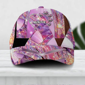 Personalized Heart Mom ( Auntie ) Colorful Sparkling 3D Cap Printed NQDT2508