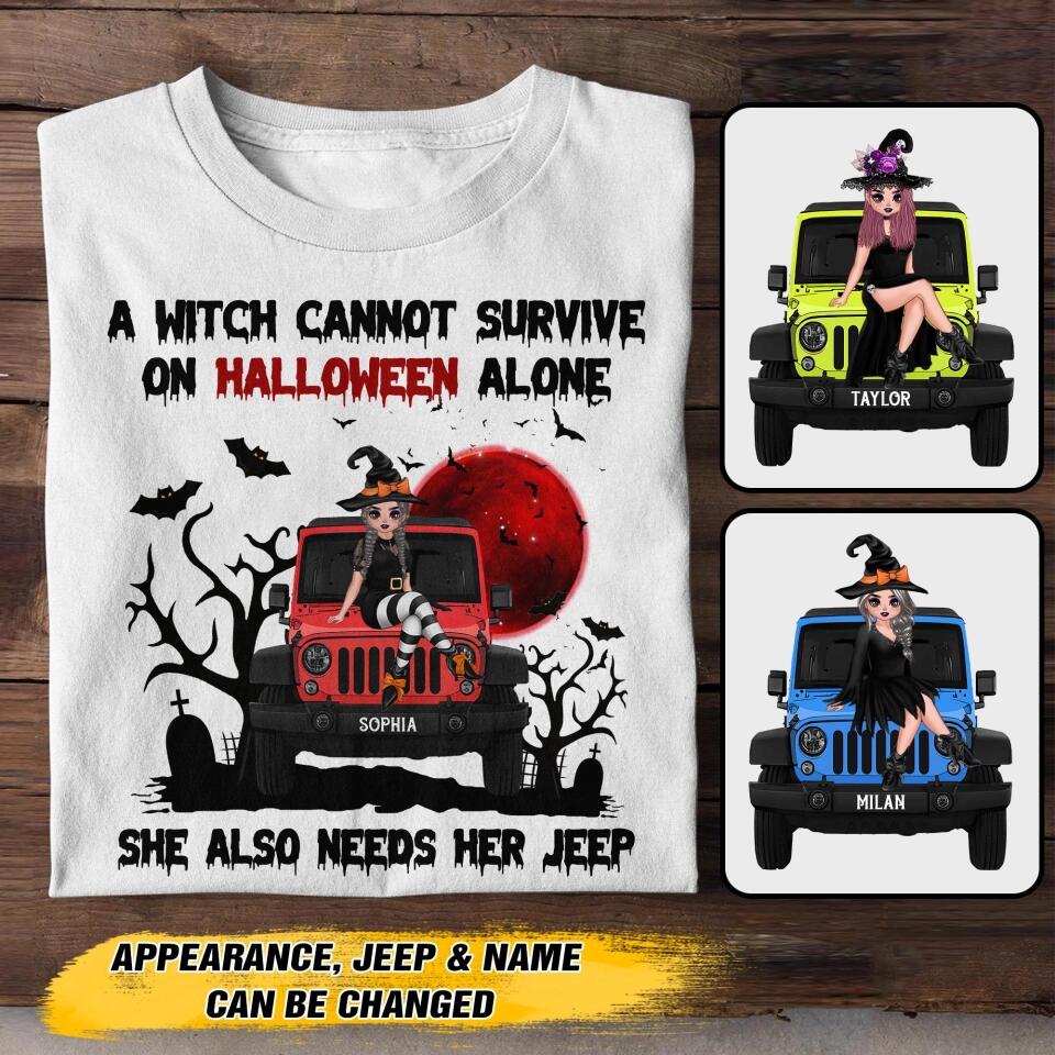 Personalized Jeep Girl Halloween Tshirt Printed 22AUG-HY26