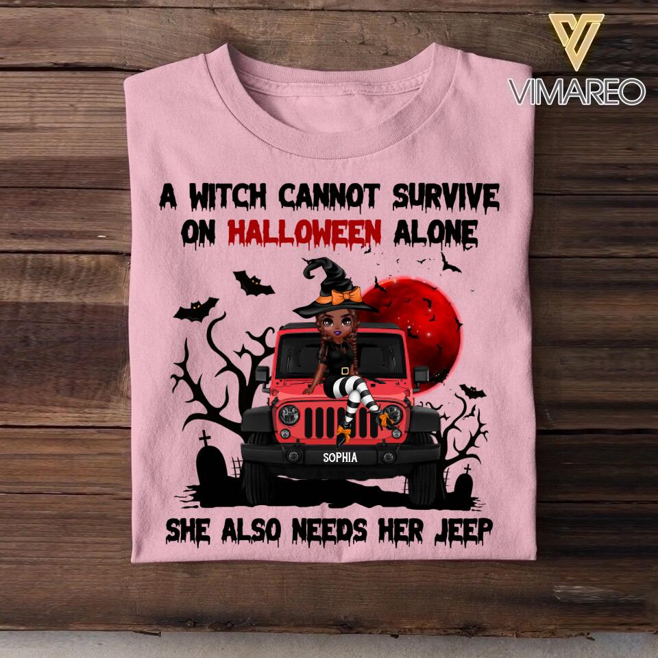 Personalized Jeep Girl Halloween Tshirt Printed 22AUG-HY26