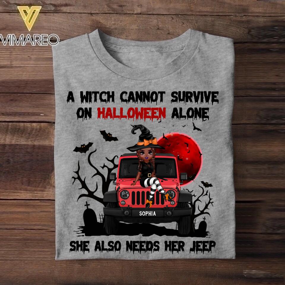 Personalized Jeep Girl Halloween Tshirt Printed 22AUG-HY26