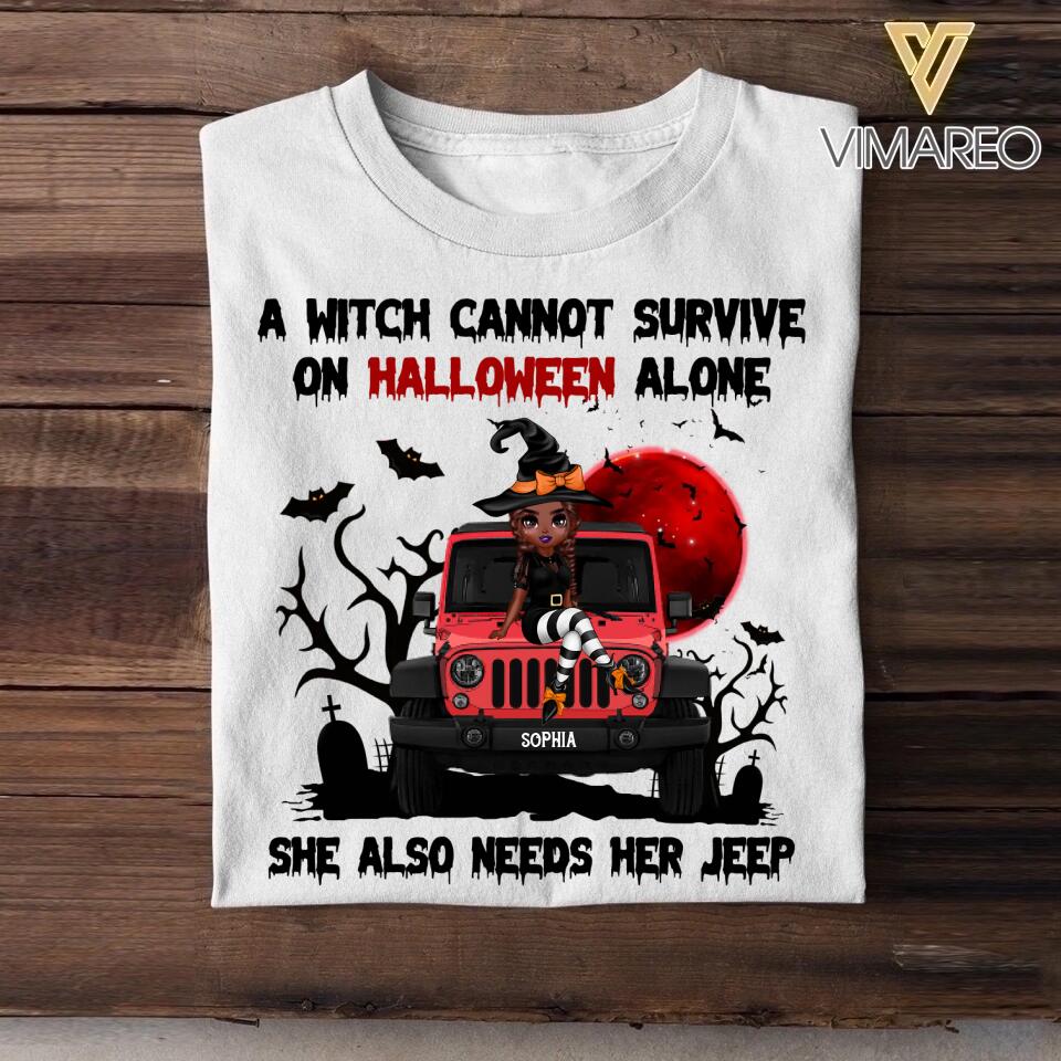 Personalized Jeep Girl Halloween Tshirt Printed 22AUG-HY26