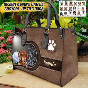 Personalized Love Dog Custom Leather Bag Printed NQVQ2708