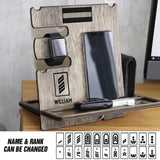 Personalized German Veteran/ Solider Rank Docking Station, Charging Station, Desk Organizer, Phone Stand 3D Printed QTVQ2908