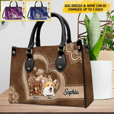 Personalized Heart Dog Custom Leather Bag Printed NQDT2908
