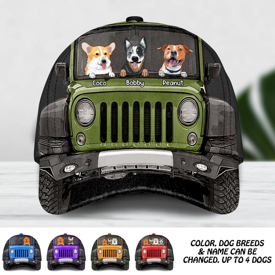 Personalized Jeep Dog Peaked Cap 3D Printed 22AUG-DT30