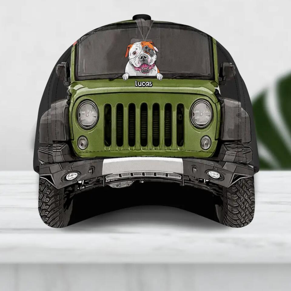 Personalized Jeep Dog Peaked Cap 3D Printed 22AUG-DT30