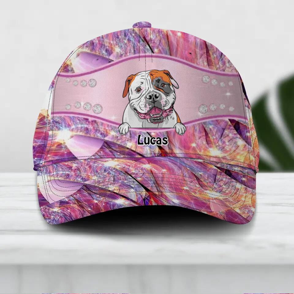 Personalized Dog Colorful Sparkling 3D Cap Printed 22AUG-HY30