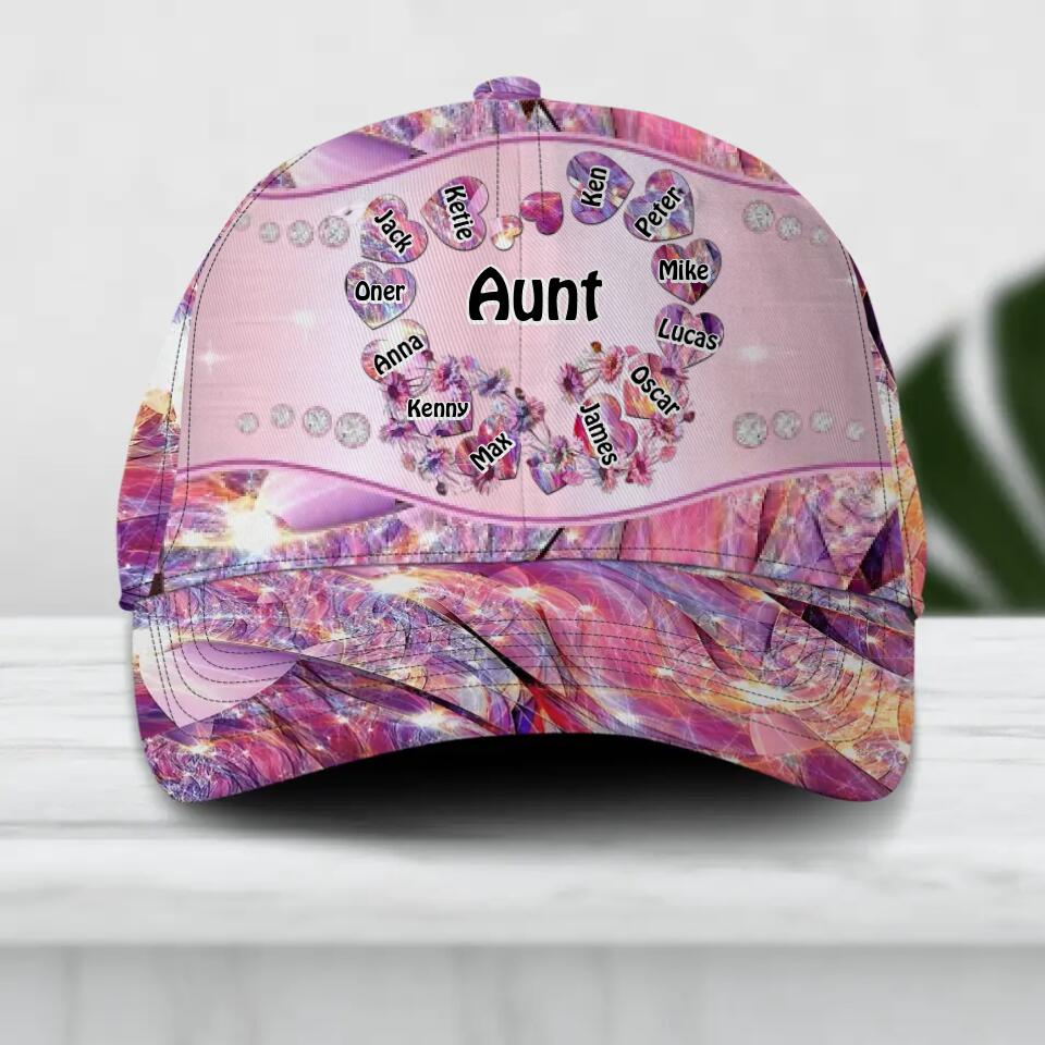 Personalized Aunt Kid Colorful Sparkling 3D Cap Printed 22AUG-DT30