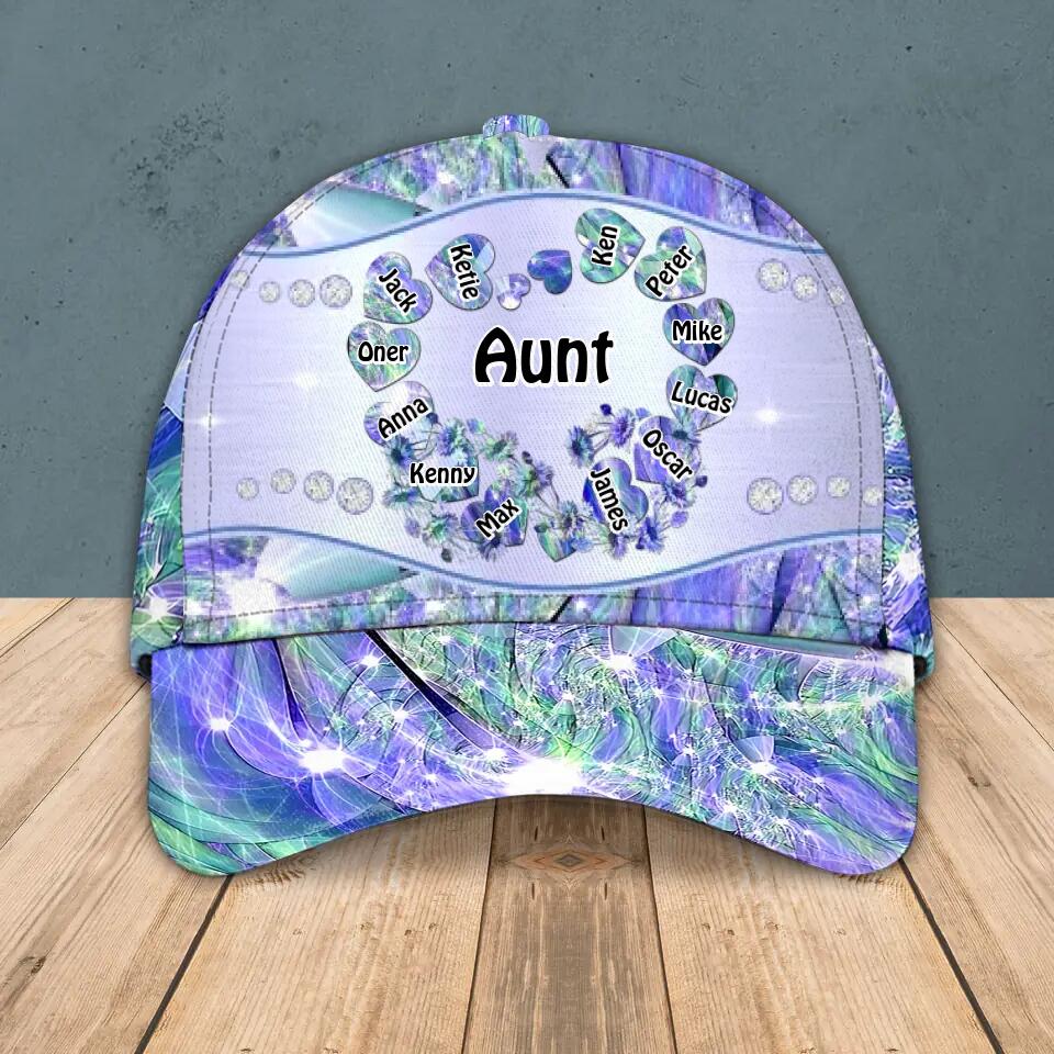 Personalized Aunt Kid Colorful Sparkling 3D Cap Printed 22AUG-DT30