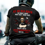 Personalized As An Old Biker I Do What I Want Except I Gotta Ask My Granddaughter or Grandson Tshirt Printed QTDT0509