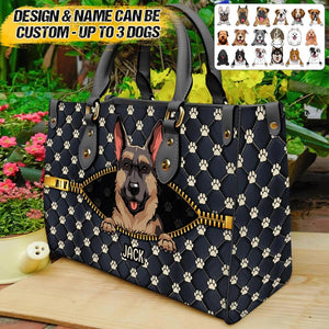 Personalized Dog Paw Cute Custom Leather Bag Printed NQVQ0509