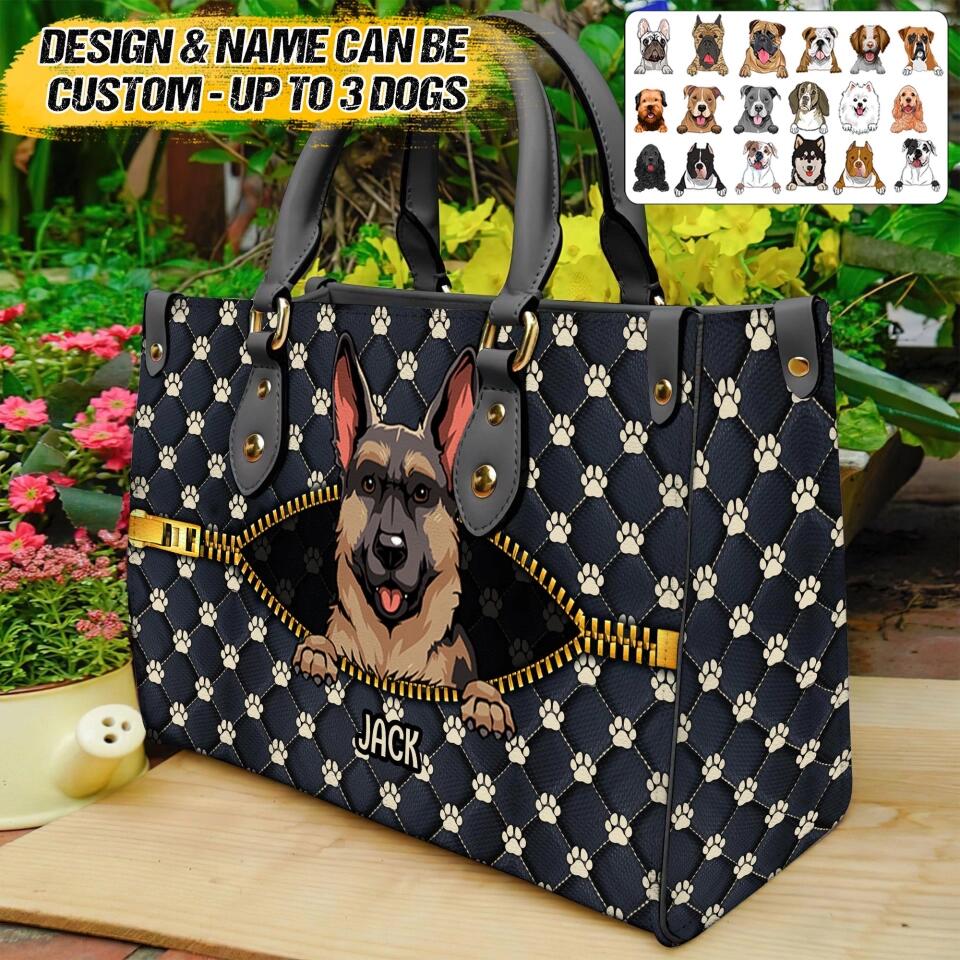 Personalized Dog Paw Cute Custom Leather Bag Printed NQVQ0509