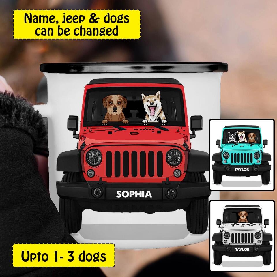 Personalized Jeep Dog Steel Mug 12Oz Printed 22SEP-HY05