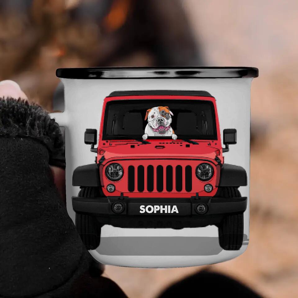 Personalized Jeep Dog Steel Mug 12Oz Printed 22SEP-HY05