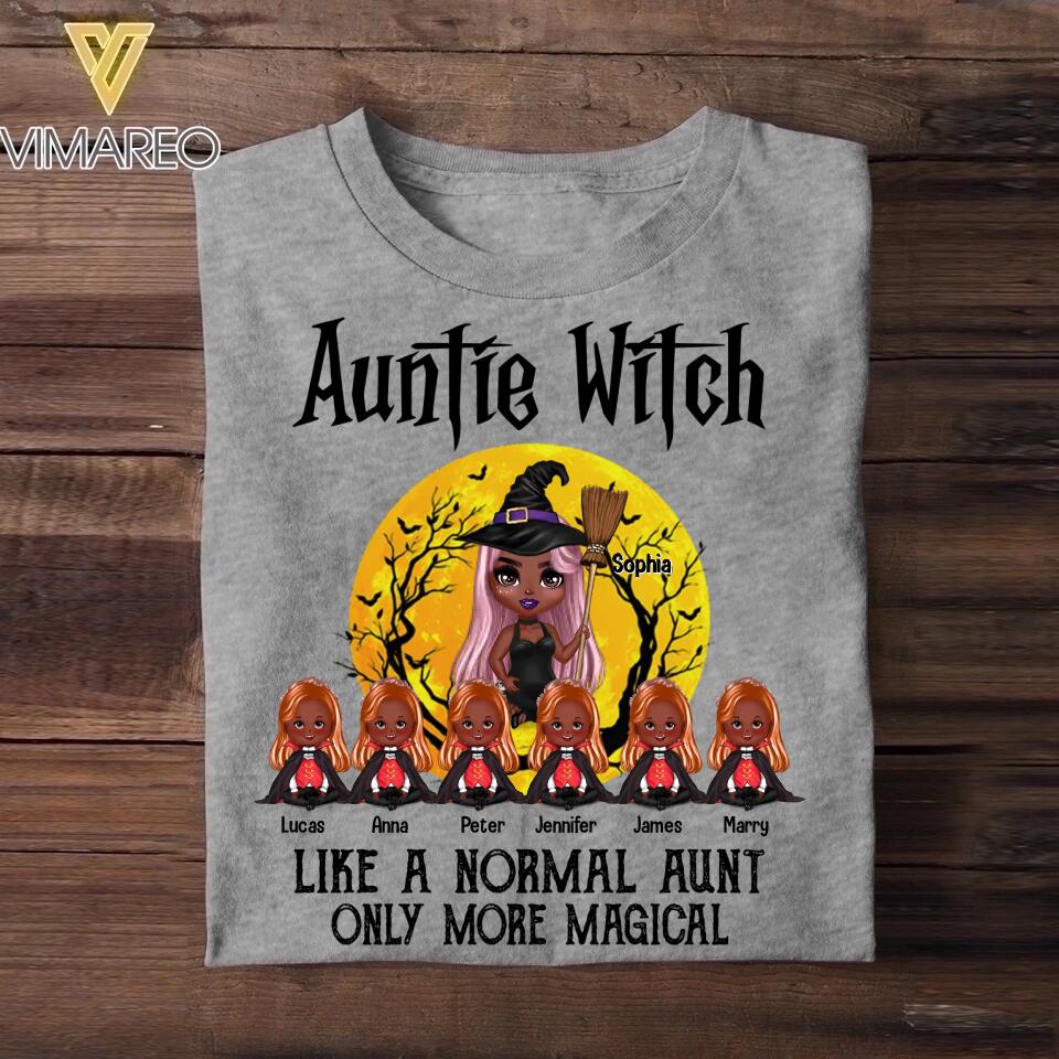 Personalized Auntie Witch Like A Normal Aunt Only More Magical Halloween Tshirt Printed 22SEP-HQ05