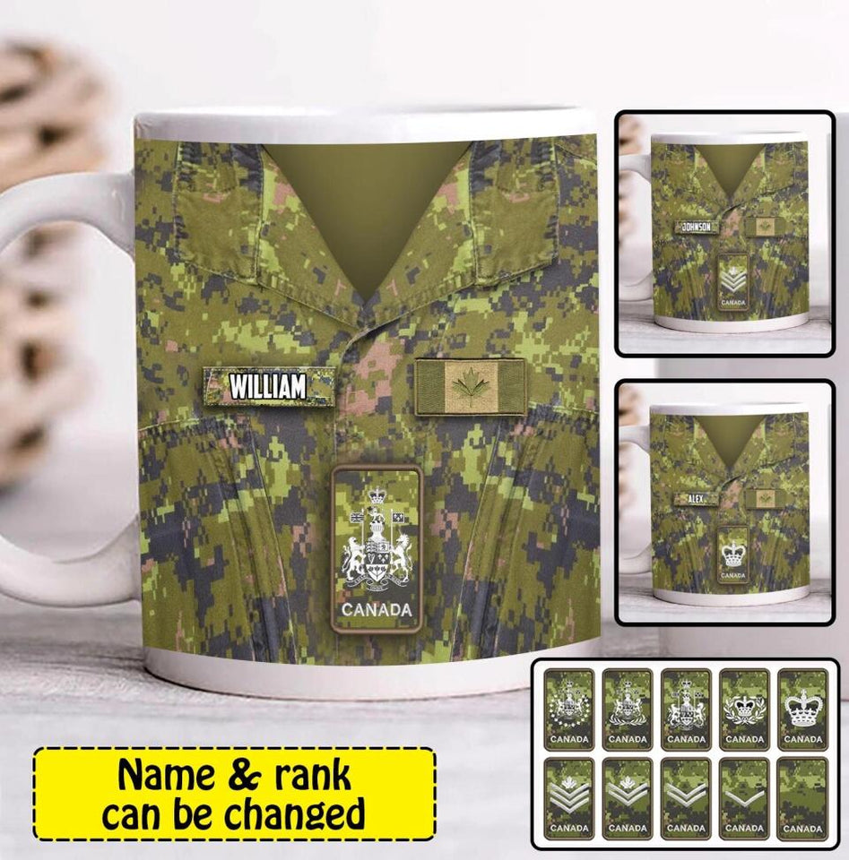 Personalized Canadian Veterans/Soldier Ceramic Mug Printed 22SEP-HY06