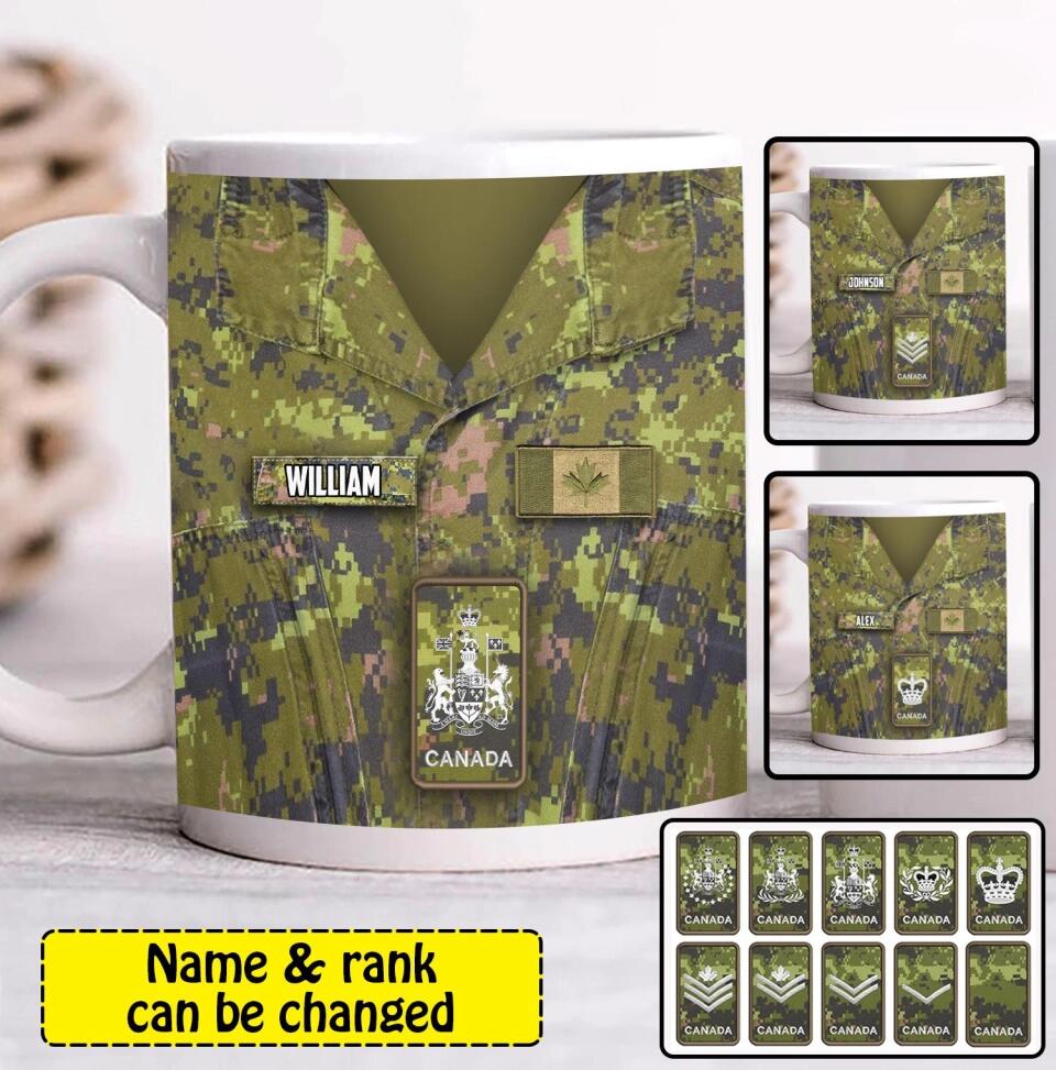 Personalized Canadian Veterans/Soldier Ceramic Mug Printed 22SEP-HY06