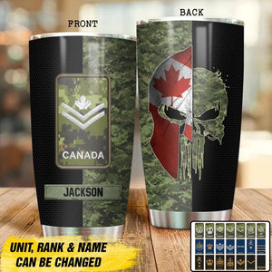 Personalized Canadian Veteran/ Solider Skull Camo Tumbler Printed QTDT0609