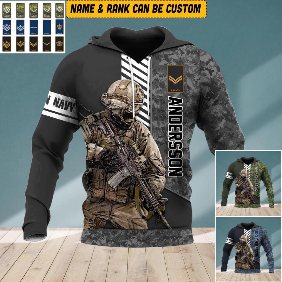 Personalized Canadian Solider/ Veteran 3D Hoodie Printed QTVQ0809