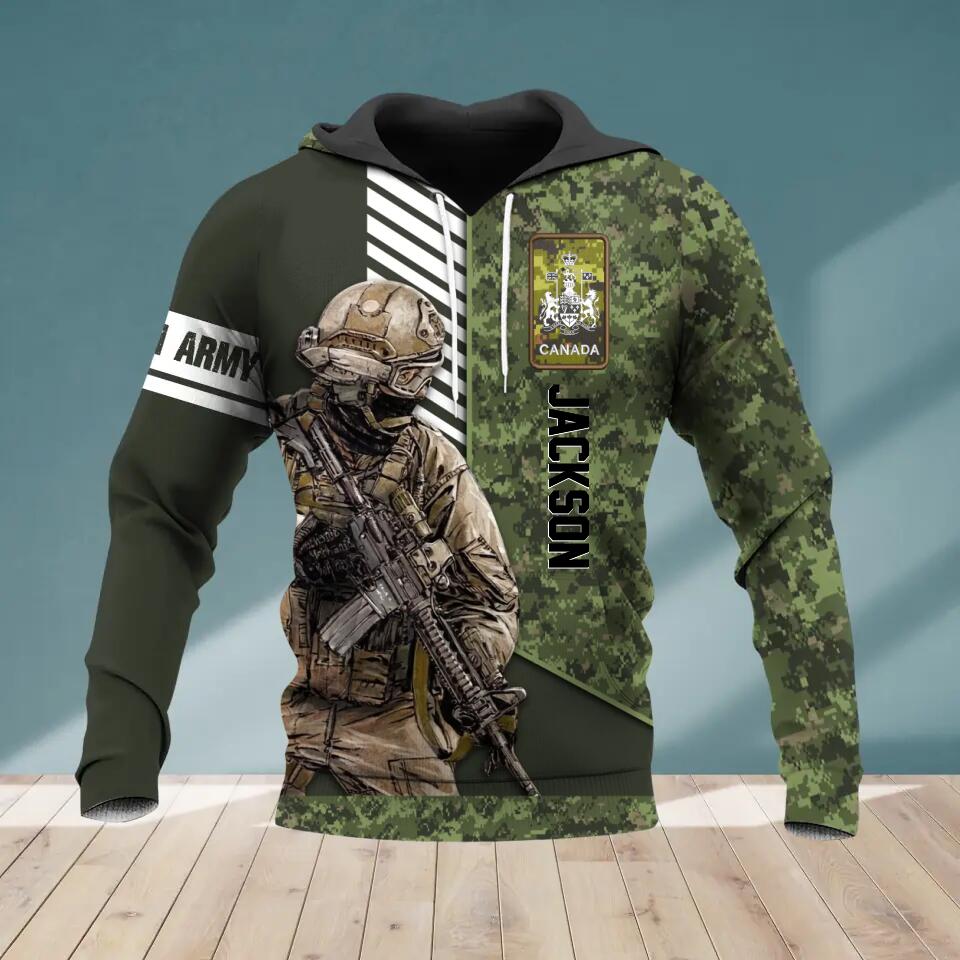 Personalized Canadian Solider/ Veteran 3D Hoodie Printed QTVQ0809