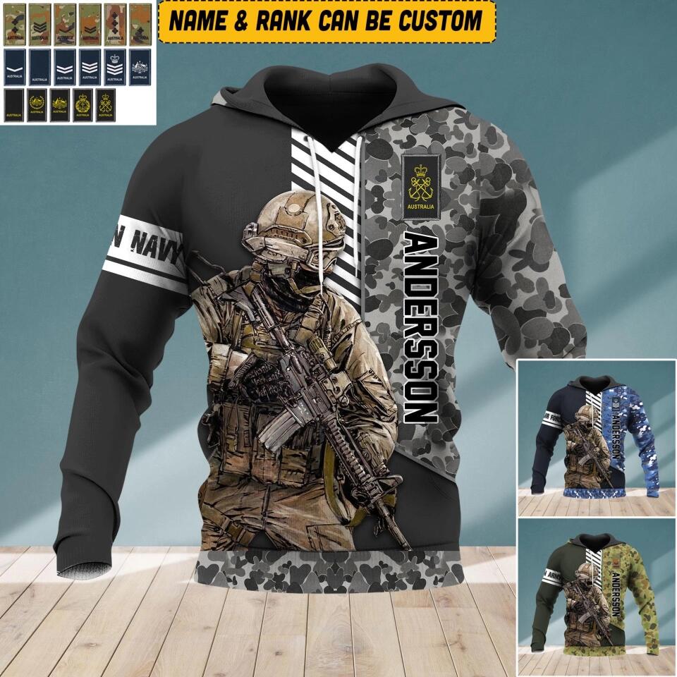Personalized Australian Solider/ Veteran 3D Hoodie Printed QTVQ0809