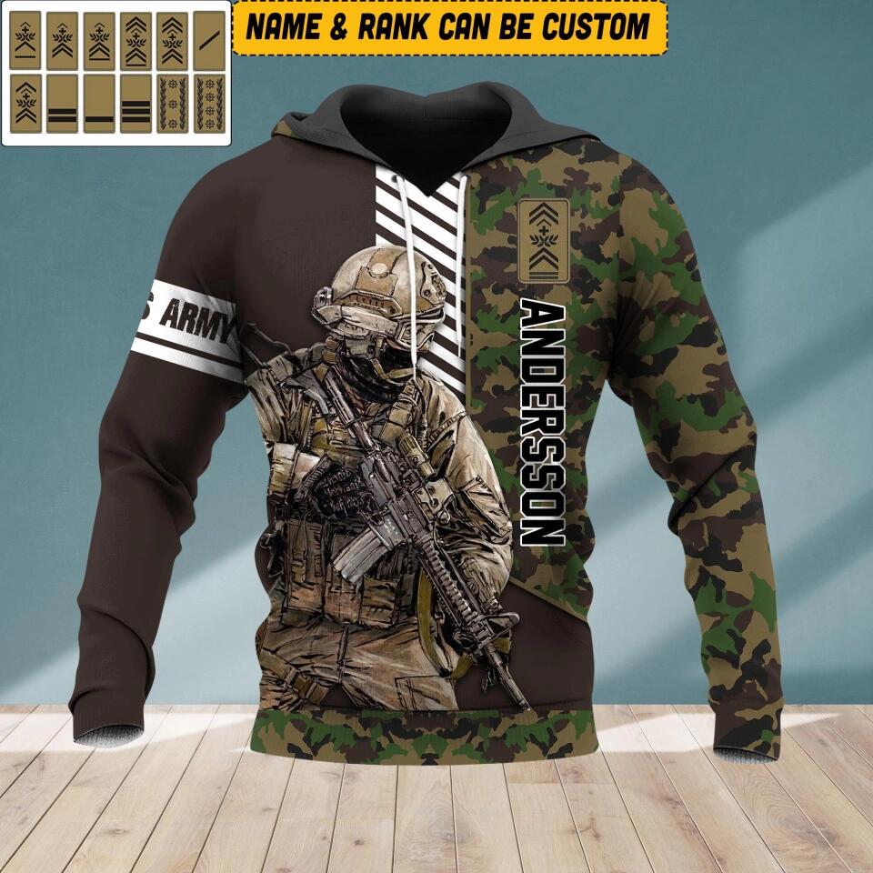 Personalized Swiss Veteran/ Solider Camo Hoodie 3D Printed QTVQ0809