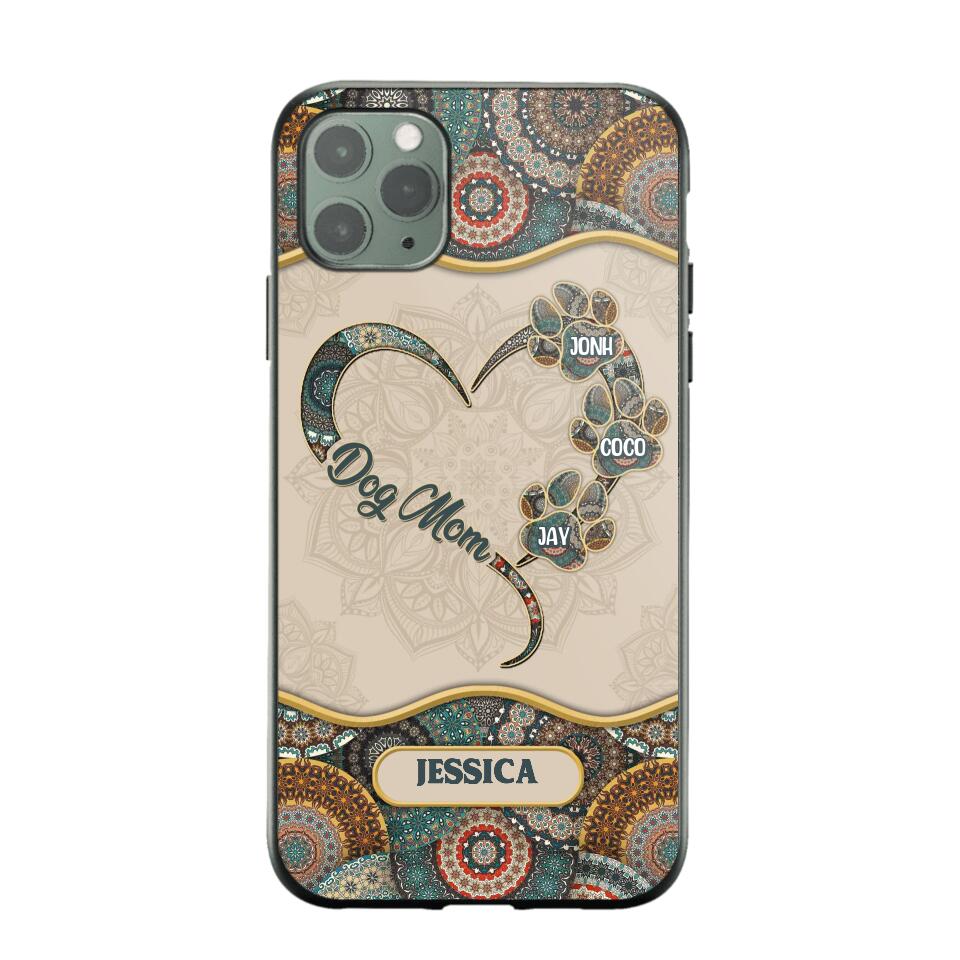 Personalized Dog Mom Heart Phone Case Printed NQDT0909