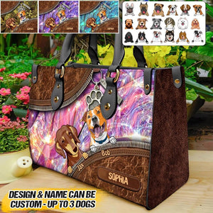Personalized Dog Sparkling Leather Bag Printed NQVQ0909