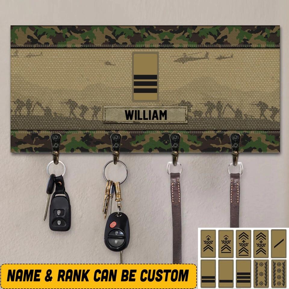 Personalized Swiss Veterans/Soldier Key Holder Printed 22SEP-HQ10