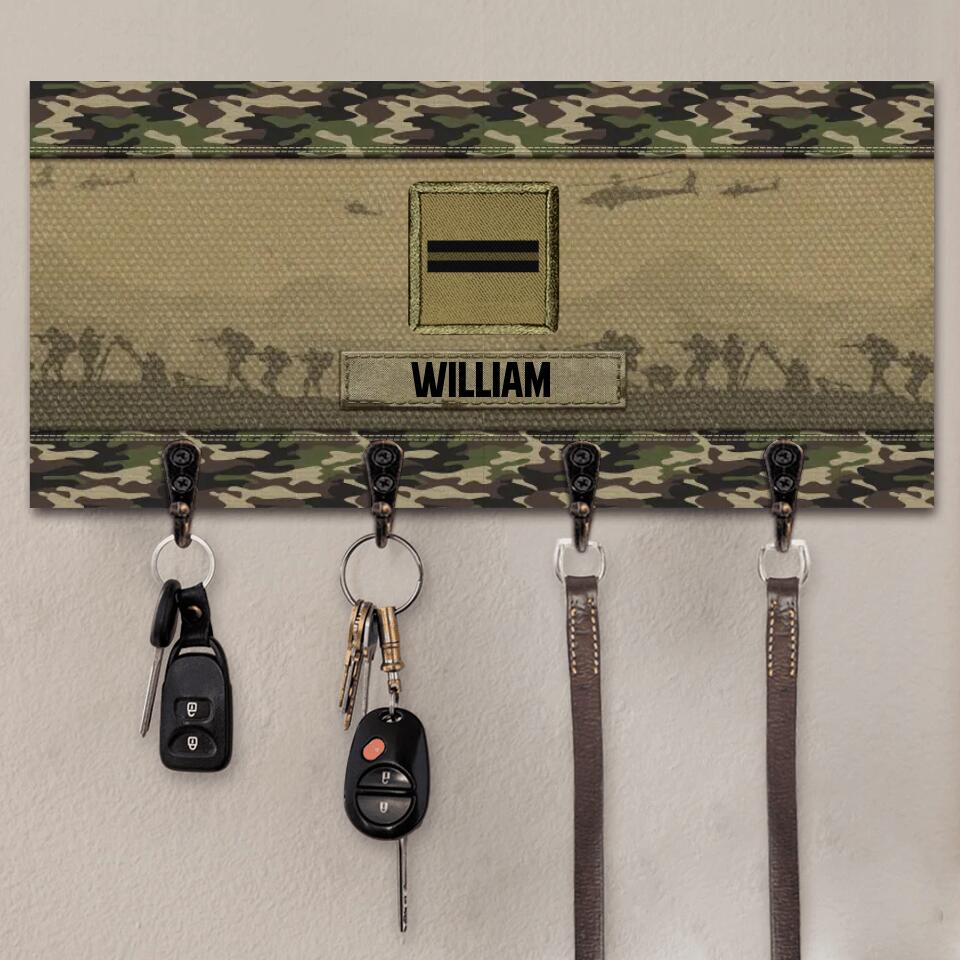 Personalized French Veterans/Soldier Key Holder Printed 22SEP-HQ10