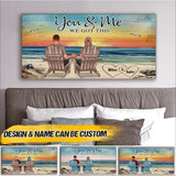 Personalized Back View Woman Sitting Beach Landscape You & Me We Got This Canvas Printed 22SEP-HQ10