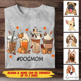 Personalized Dog Mom Coffee Fall Tshirt Printed QTMA1209