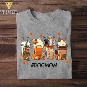 Personalized Dog Mom Coffee Fall Tshirt Printed QTMA1209
