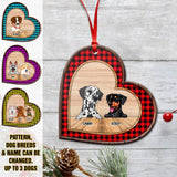 Personalized Dog Lover Heart Wood Ornament Printed 22SEP-DT12