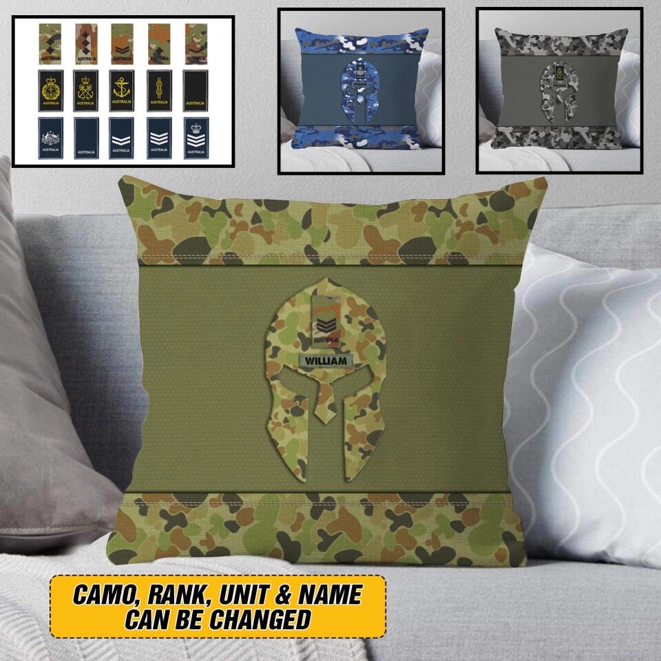 Personalized Australian Veterans/Soldier Spartan Camo Pillow Printed 22SEP-HY12