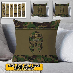Personalized Swiss Veterans/Soldier Spartan Camo Pillow Printed 22SEP-HY12